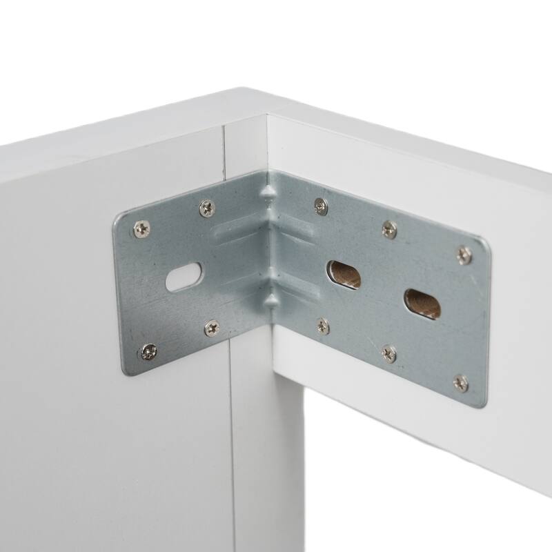 Anmytek 24 Inch Bathroom Vanity with Ceramic Basin Geometric Door Design for Small Bathroom Storage