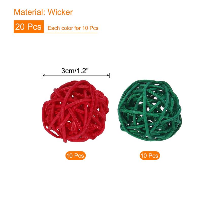 Wicker Rattan Balls 1.2 Inch Rattan Decorative Balls for Home Decor