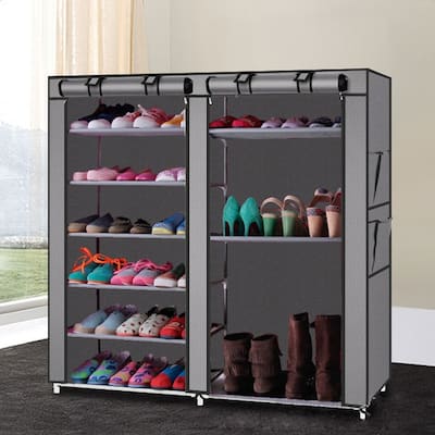 Double Rows 9 Lattices Combination Style Shoe Cabinet