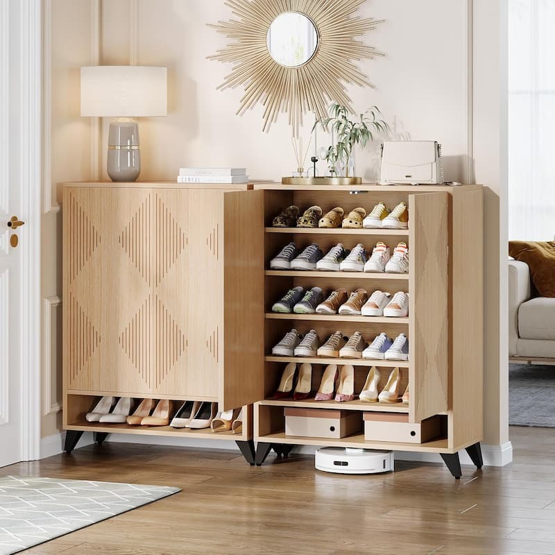 6-tier Modern Shoe Storage Cabinet with Doors for Entryway Living Room