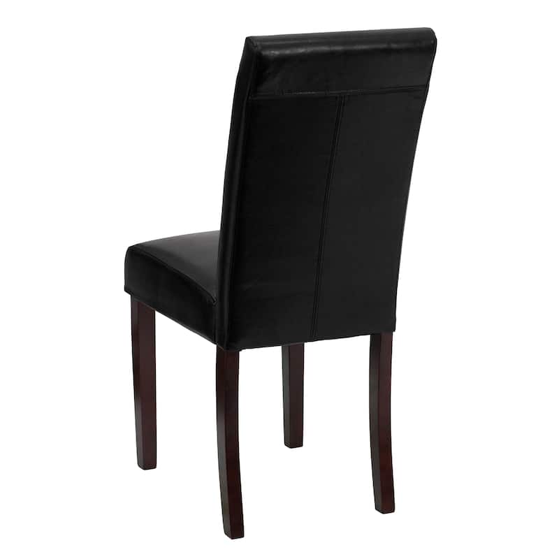 LeatherSoft Wood Parsons Chair (Set of 2)