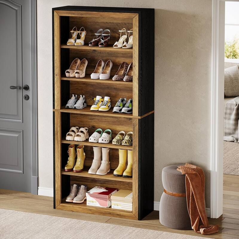 74.4'' Tall Freestanding Shoe Cabinet, Shoe Rack, Closet Storage for Entryway Living Room