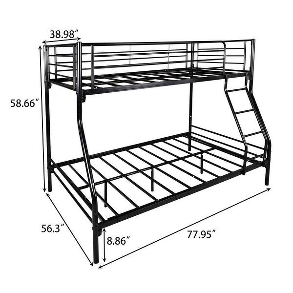 Heavy Duty TwinOverFull Metal Bunk Bed, Easy Assembly with Enhanced