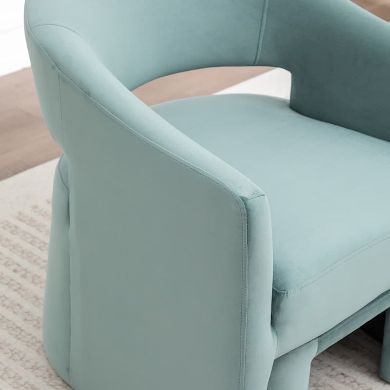 SEYNAR Modern Glam Velvet Accent Armchair Open Back with Ottoman