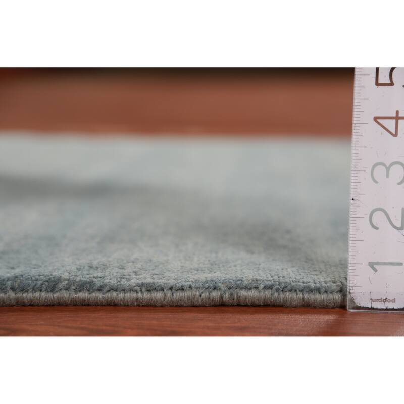 Hand Knotted Oriental 100% Wool Carpet Modern Solid Navy Blue & Blues Gabbeh Runner Rug - 9' 11'' X 2' 11''