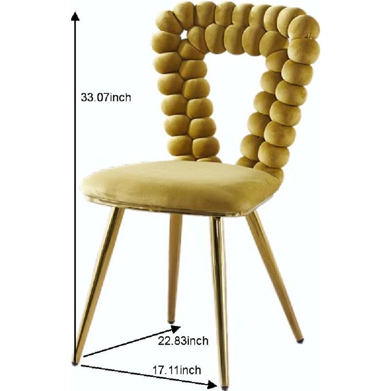 Modern Chair Set (2) with Golden Iron Tube Legs