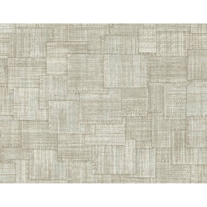 Seabrook Designs Woven Blocks Embossed Vinyl Unpasted Wallpaper - 27 in W x 27 ft. L - Smoke