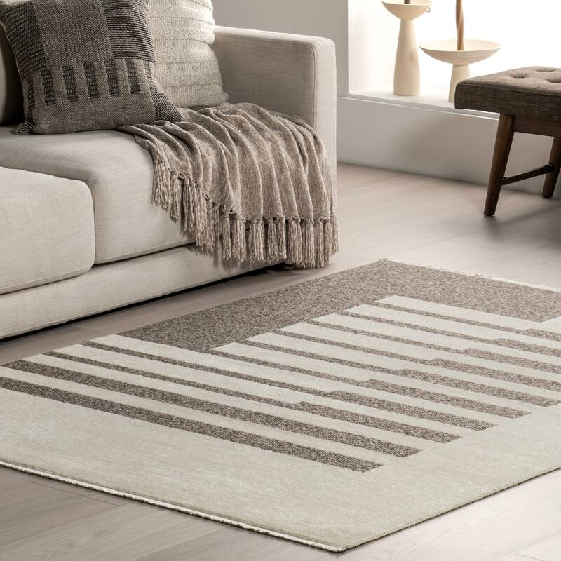 Nuloom Sofya SuperiorWash Abstract Striped Reversible Machine Washable Area Rug