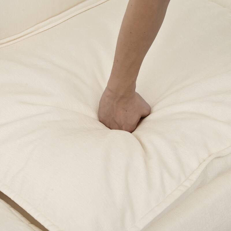 126" 6-Piece Modular Sofa Bed with Storage and Double-Layer Cushions