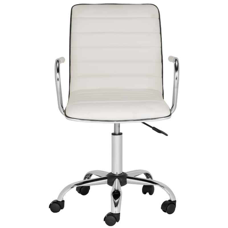 SAFAVIEH Kendra White Adjustable Height Office Desk Chair - 22.4" x 19.9" x 35.9" - 22.4" x 19.9" x 35.9" - 22Wx23Dx40H - White
