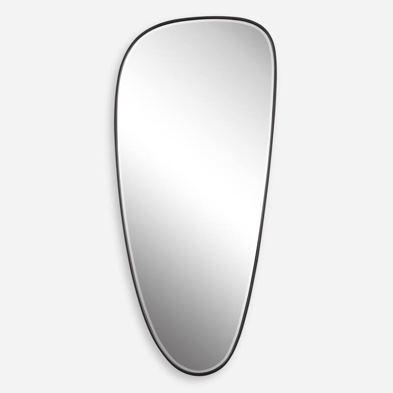 Asymmetrical Framed Wall Mirror - 60" - Black