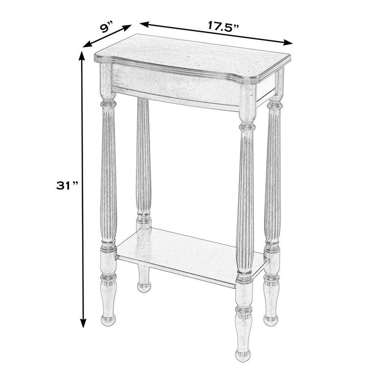 Whitney 17.5 in. W Rectangular Wood Console Table with Lower Open Shelf