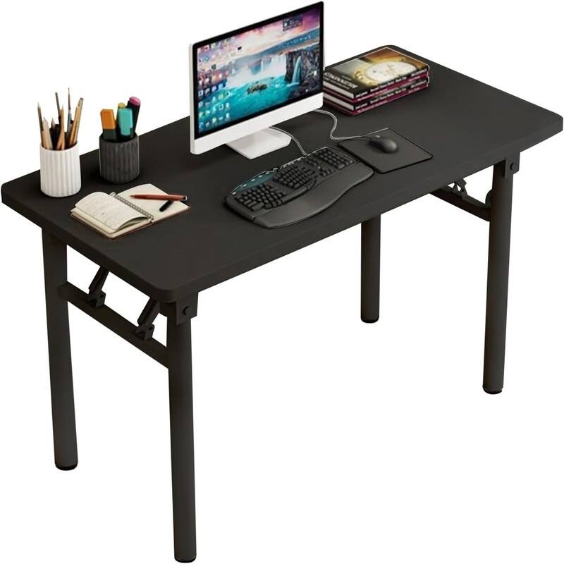 Computer Desk Study Table No Assembly Required - 35.4"D x 22.8"W x 5"H - Black