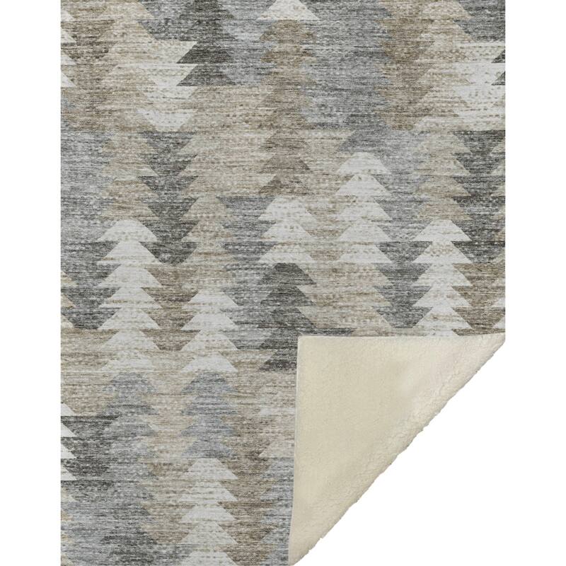 Premium Machine Washable Boho Modern Sherpa Throw Blanket