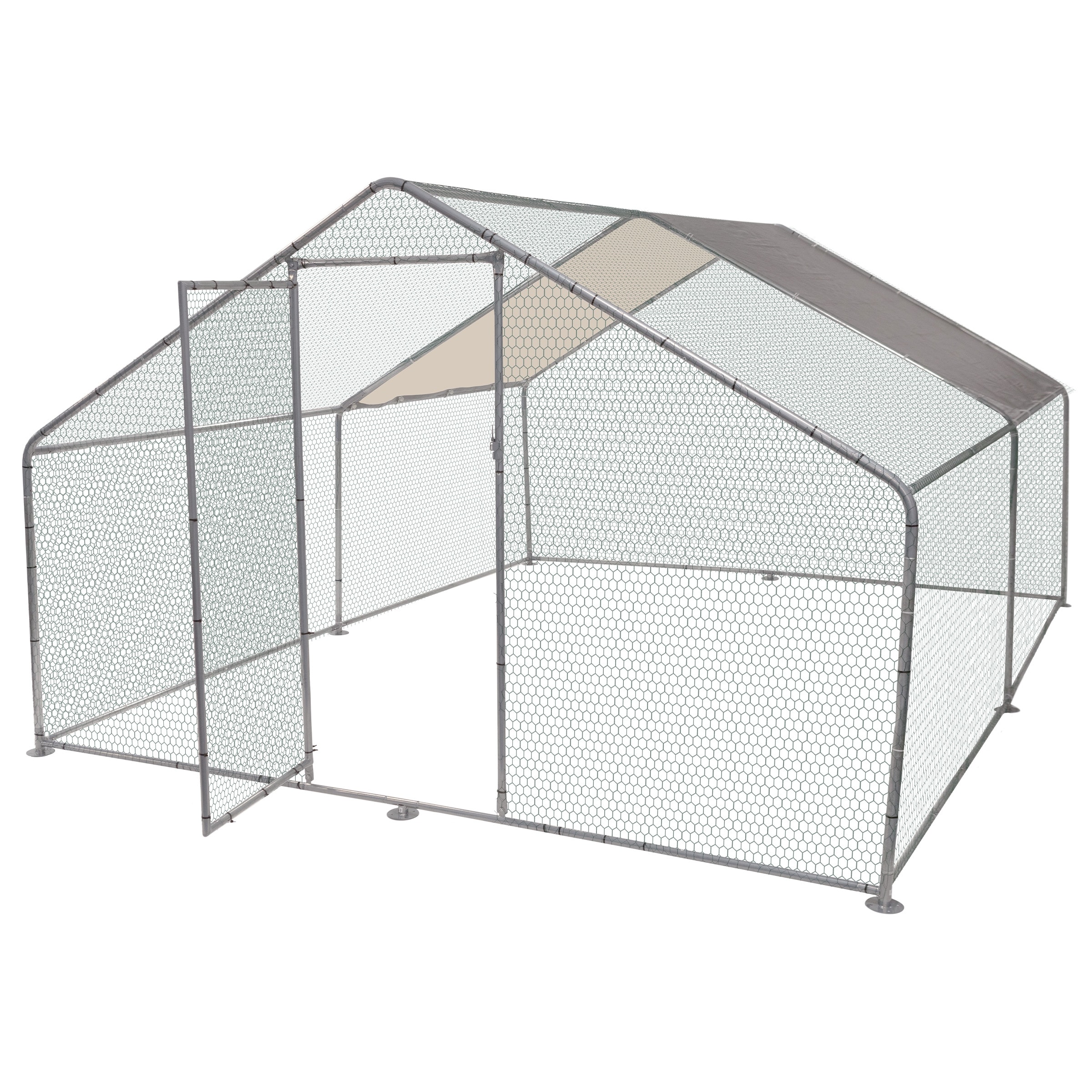 Chicken Coop - Large 13x9x6-Foot Metal Chicken Run with