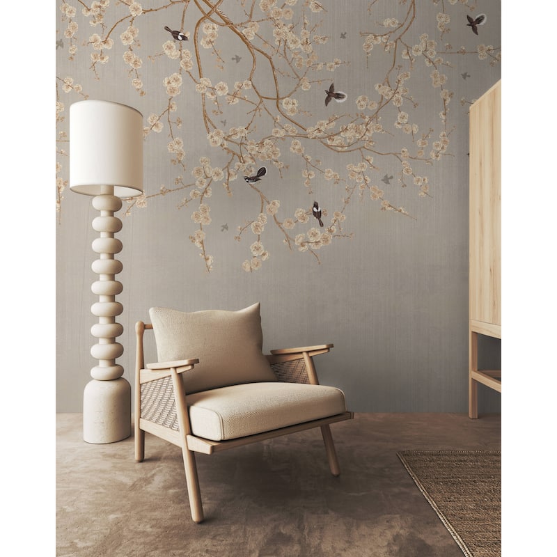Blooming Cherry Blossoms Chinoiserie Wallpaper Mural