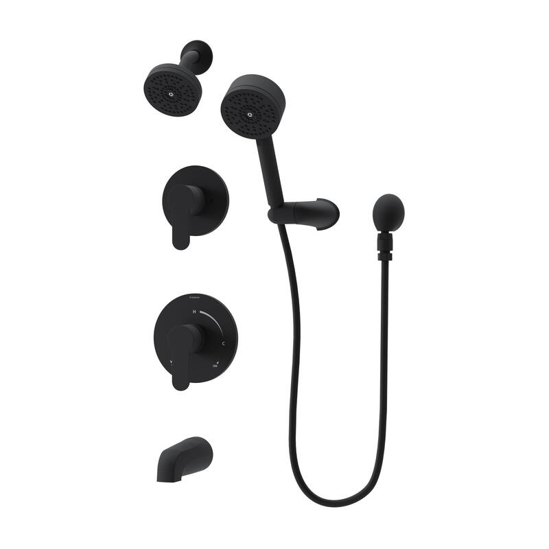 Symmons 679615TRM Identity HydroMersion Pressure Balanced Tub and - Matte Black