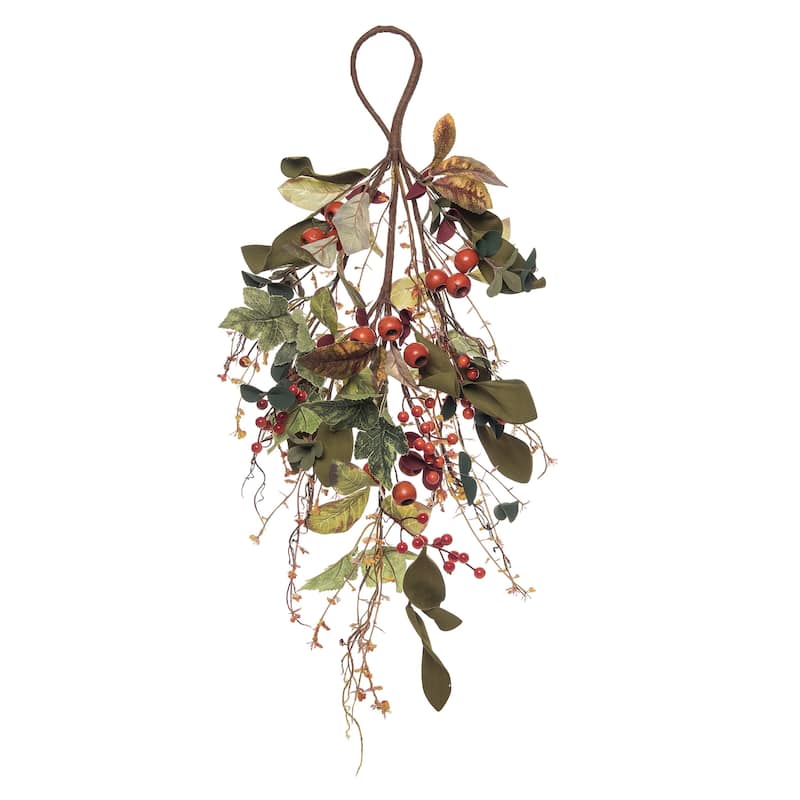 Transpac Foam 24 in. Multicolored Harvest Persimmon T-Drop