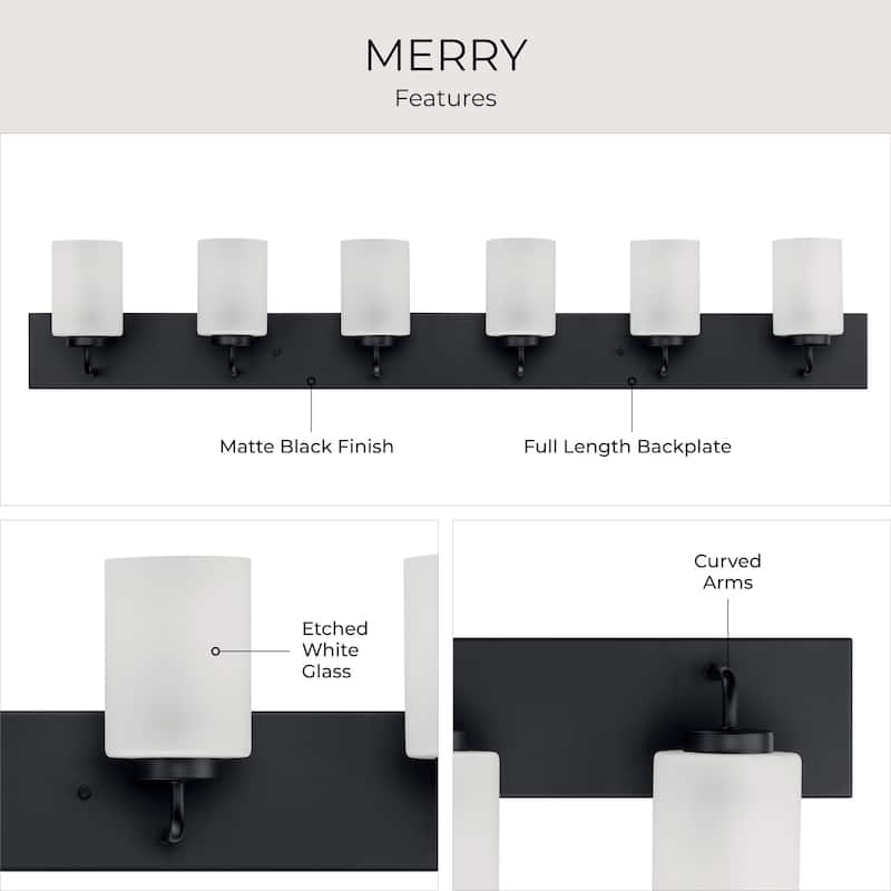 Progress Lighting P300421 Merry 6 Light 6" Wide Vanity Light