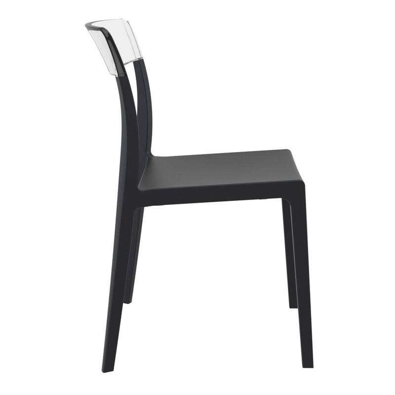 33" Black Refined Patio Dining Chair
