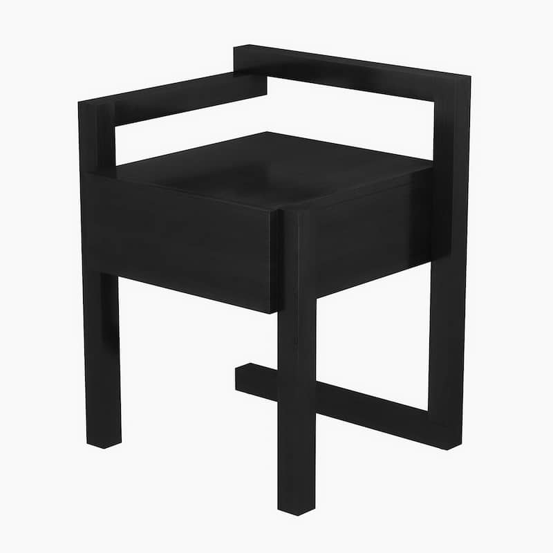 Modern End Table Set of 2, Square 2-Tier Nightstand with Storage Drawer, Side Table with Wood Legs for Living Room, Bedroom