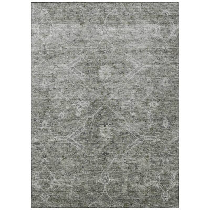 Machine Washable Indoor/ Outdoor Vintage Traditional Chantille Rug