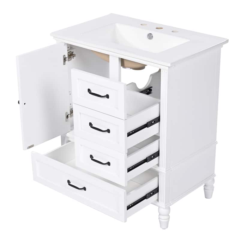 Christopher Knight Home Solvane 30" Bathroom Vanity with Ceramic Sink - 30.00" Lx 18.5" W x 34.4" H
