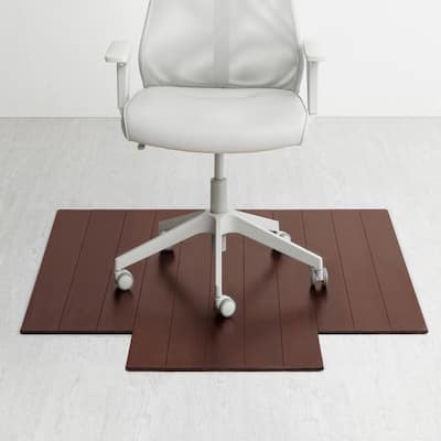 Jani Eco Deluxe Dark Cherry Bamboo Chair Mat with Lip - (44 x 52), Durable Eco-Friendly Chair Mat