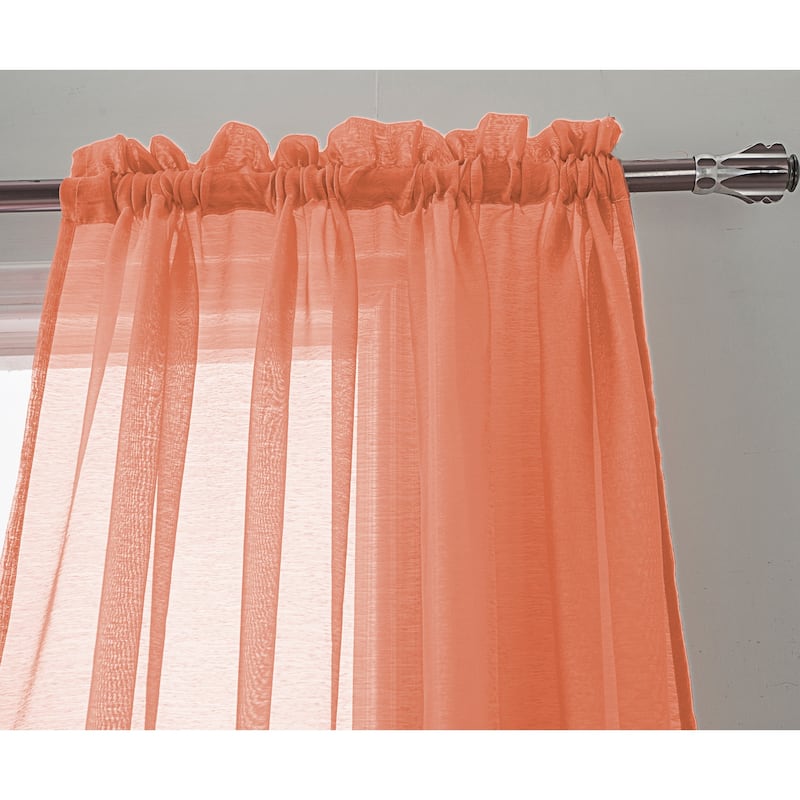 RT Designer Collection Celine Sheer 84 or 90-inch Rod Pocket Curtain Panel