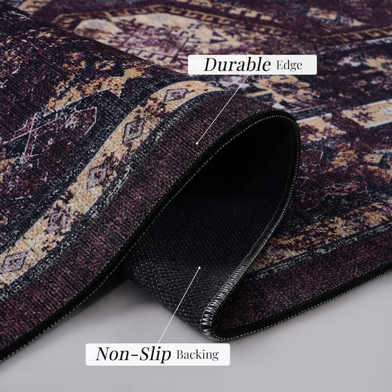 Area Rugs 2x3 Living Room,Washable Rug,Low-Pile,Non-Slip,Non-Shedding,Foldable,Kid & Pet Friendly for living room - 3'6"