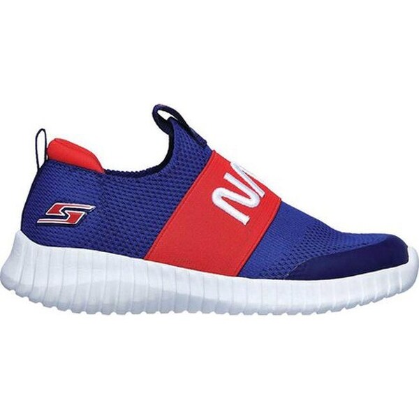red and blue skechers