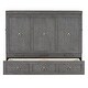preview thumbnail 4 of 18, Queen Size Murphy Bed with USB Port and a Large Drawer, Folding Bed, Gray