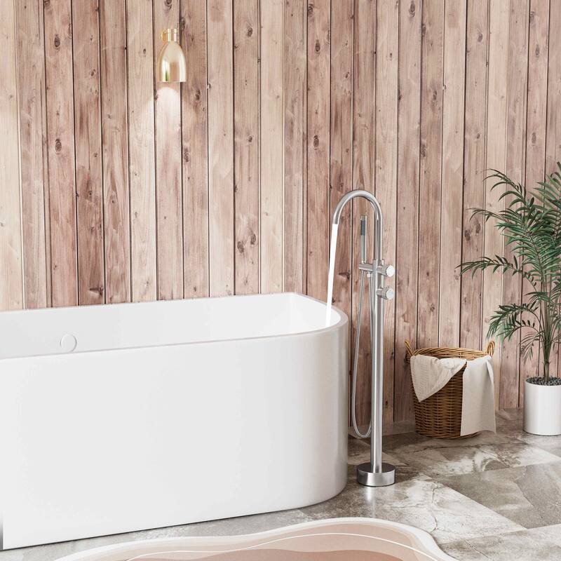 Modland Luxury Floor-Mounted Thermostatic Bathtub Faucet Freestanding with Hand Shower