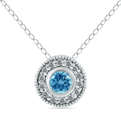 Marquee 10k White Gold 2/5 to 1/2ct TDW Colored Diamond Halo Necklace (I-J, I1-I2)
