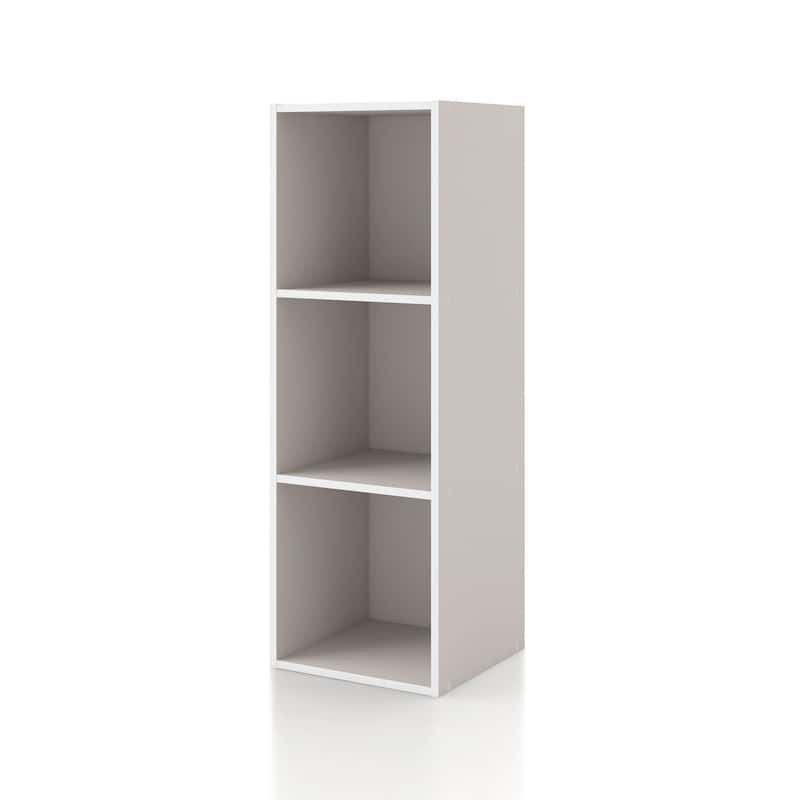 DH BASIC Modern Wood Customizable Stackable Storage Organizer - Cube Shelves, Drawer Cabinet, Bookcase with Doors by Denhour - 3-Cube - Taupe Grey