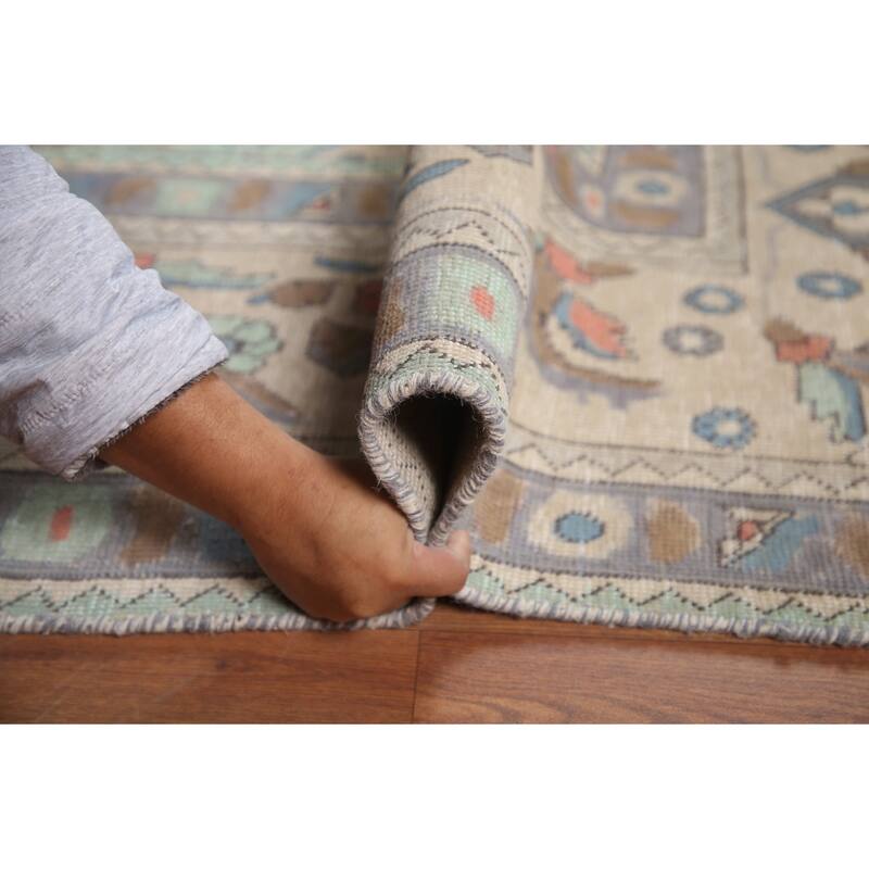 Hand Knotted Oriental 100% Wool Carpet Traditional Medallion Beige & Ivories Tabriz Area Rug - 12' 10'' X 9' 6''