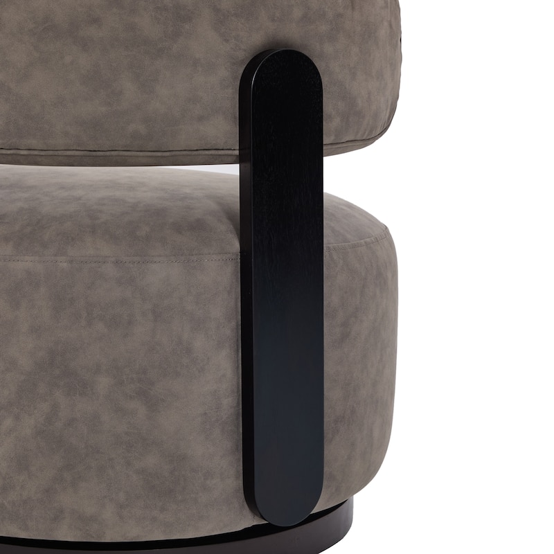 Christopher Knight Home -Modern PU Upholstered Swivel Club Chair with Wooden Base