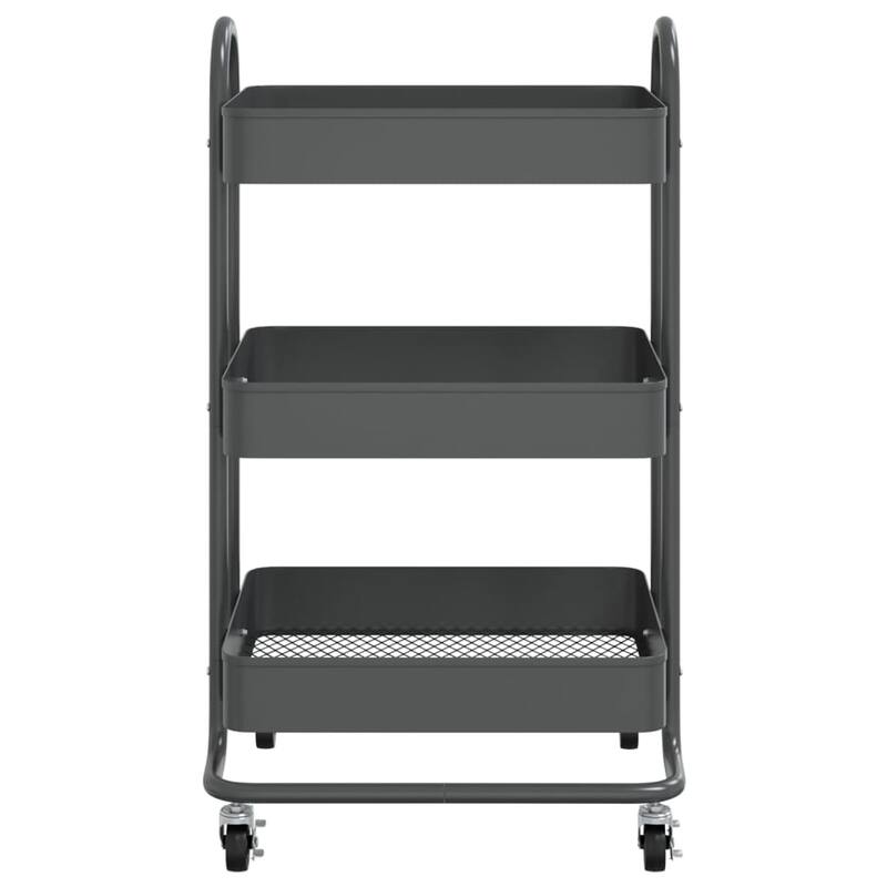 vidaXL Trolley 3-Tier Kitchen Trolley Kitchen Island Storage Utility Cart - 16.9" x 13.4" x 31.1"