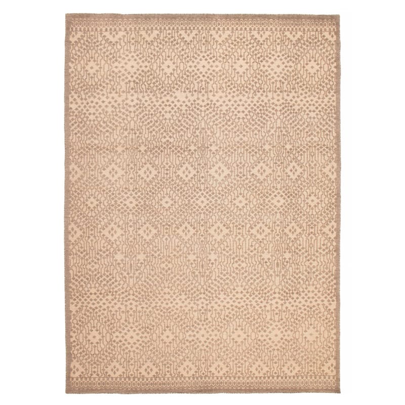 ECARPETGALLERY Hand-knotted Tangier Taupe Wool Rug - 9'10 x 13'4 - Taupe - 9'10 x 13'4