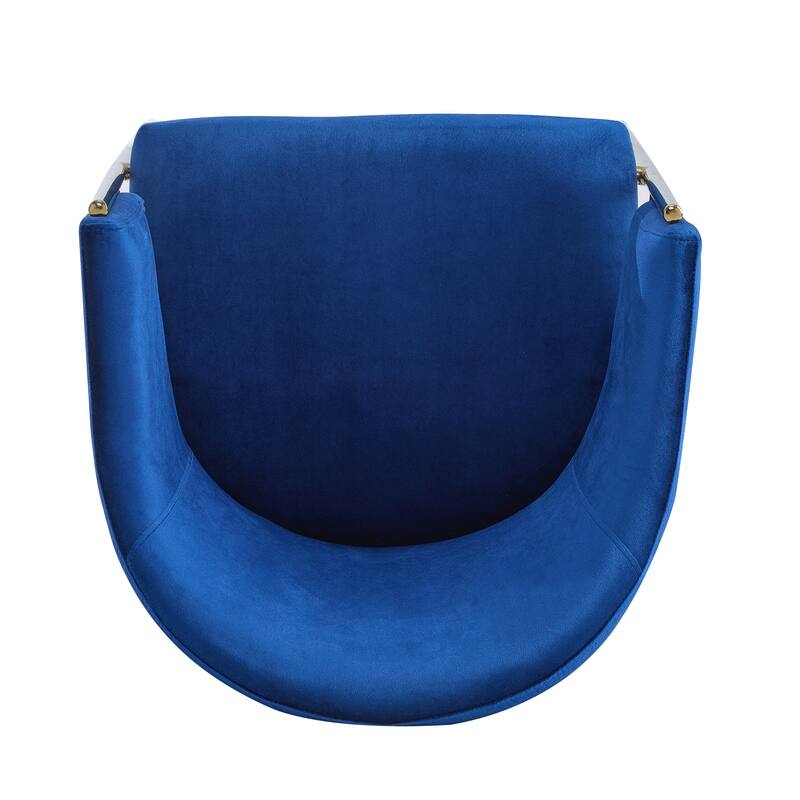 Navy Blue Set of 2 Velvet Upholstered Dining Chair Vanity Chair Dressing Chair Coffee Chair with Iron Frame