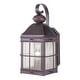 preview thumbnail 1 of 4, VAXCEL Revere 14.5 in. H 1-Light Royal Bronze Traditional Outdoor Wall Sconce, Steel, Clear Seeded Glass Shade Royal Bronze - 7-in W x 14.5-in H x 7.75-in D