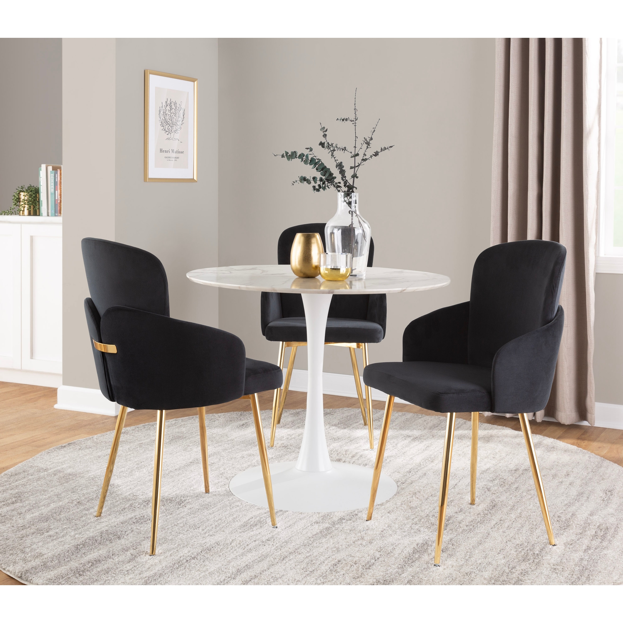 Silver orchid alan metal and glass round discount dining table