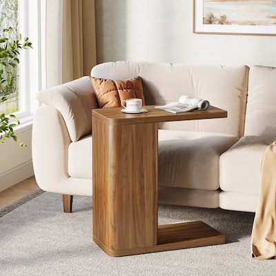 Side Table for Couch Narrow C-Shaped End Table for Living Room