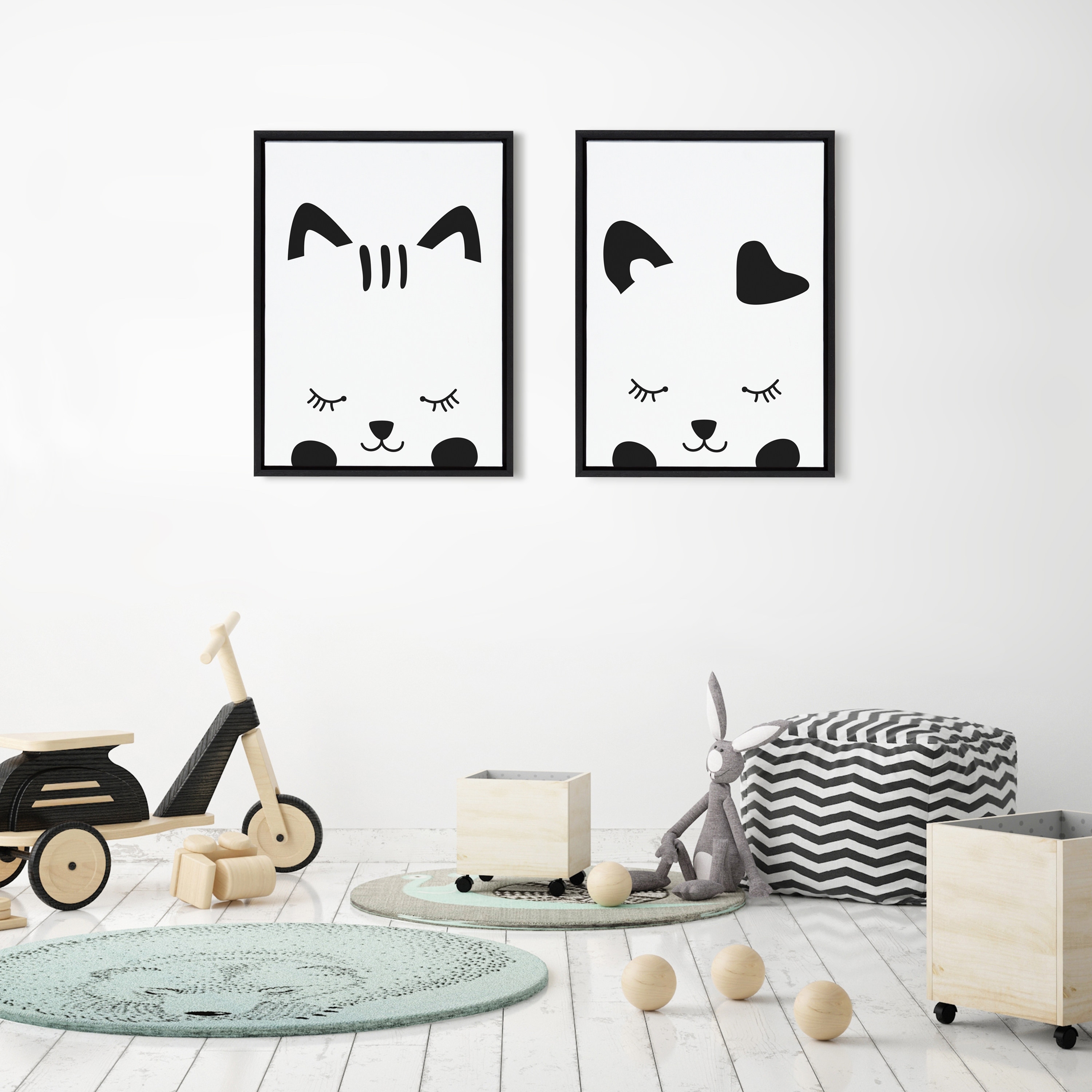 Kate and Laurel Sylvie Modern Baby Cat Framed Canvas by Rachel Lee Bed  Bath  Beyond 32608440