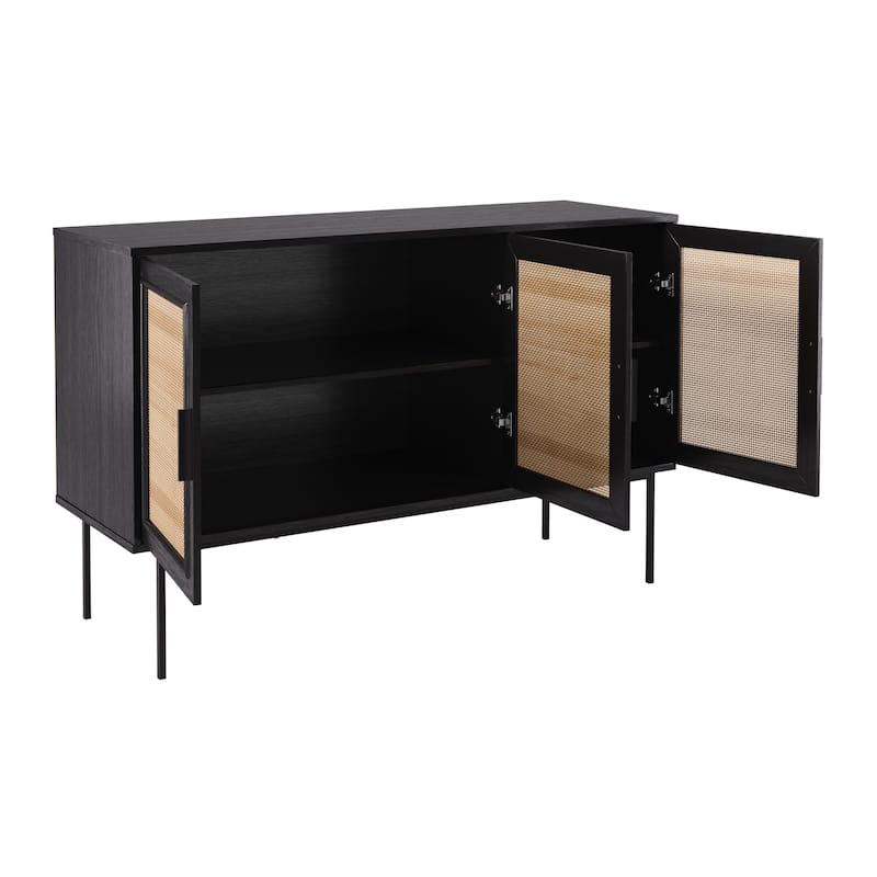 3-Door Emmett Rattan Cabinet
