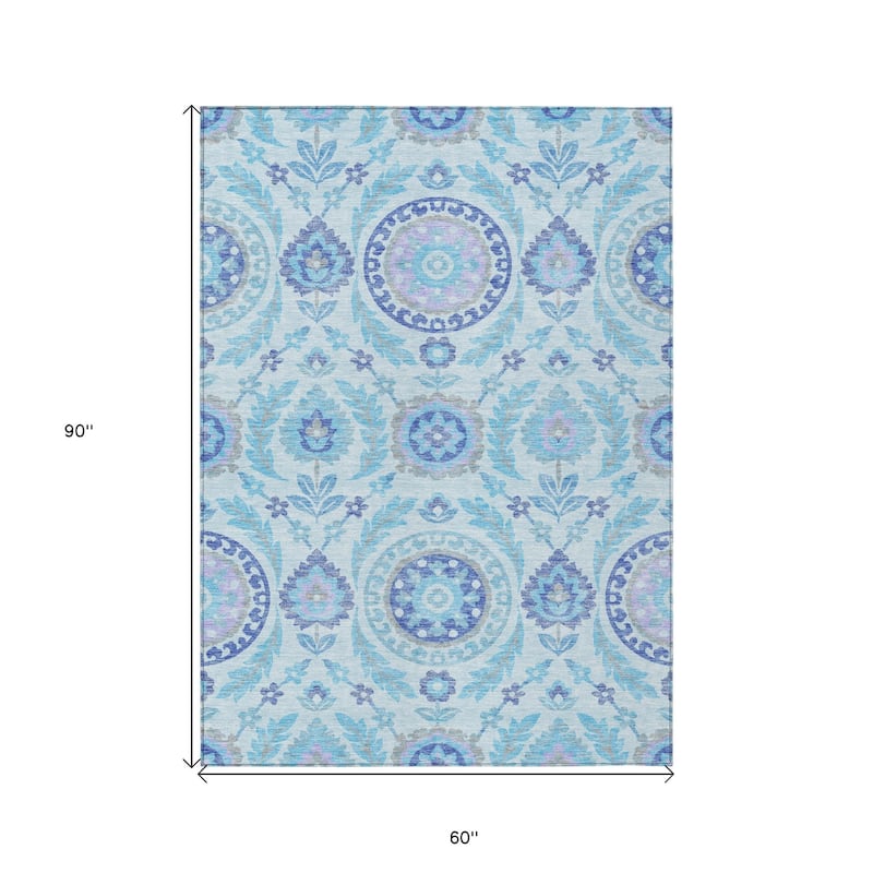 HomeRoots Floral Transitional Rectangle Outdoor Rug