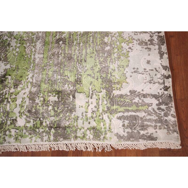 Contemporary Abstract Area Rug Hand-Knotted Wool Carpet - 5'6" X 7'8"