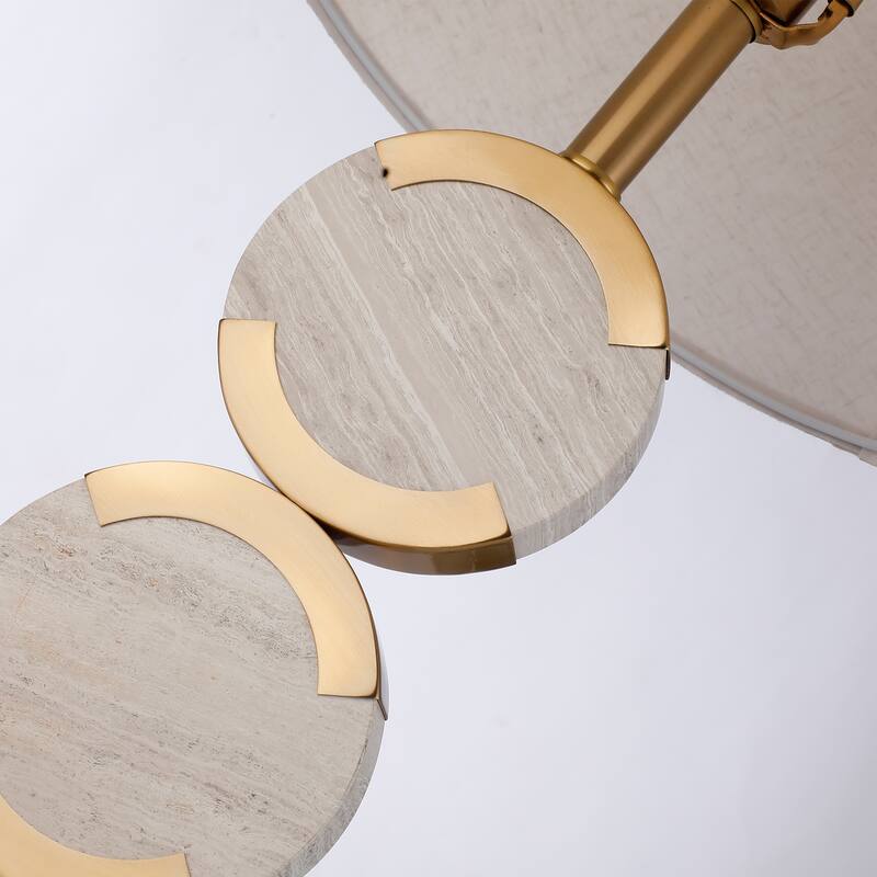 New Age Double Circle Gold Alabaster Desk Lamp, Night Stand Nordic Bedroom Table Light
