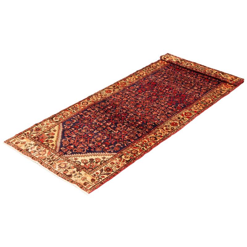 ECARPETGALLERY Hand-knotted Andelz Navy Wool Rug - 3'7 x 9'8
