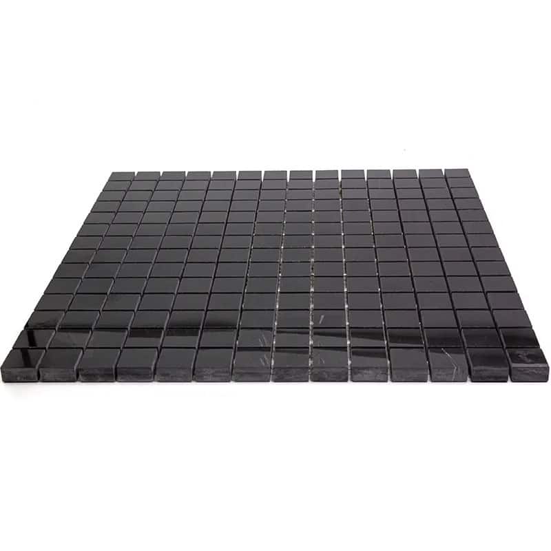 Apollo tile 12 x 12 Noir Luxe Polished Eastern Black Marble Tile (5 sq ft/case) - 5 Pack